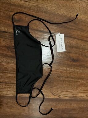 Women's Tan Through Black Bikini Top